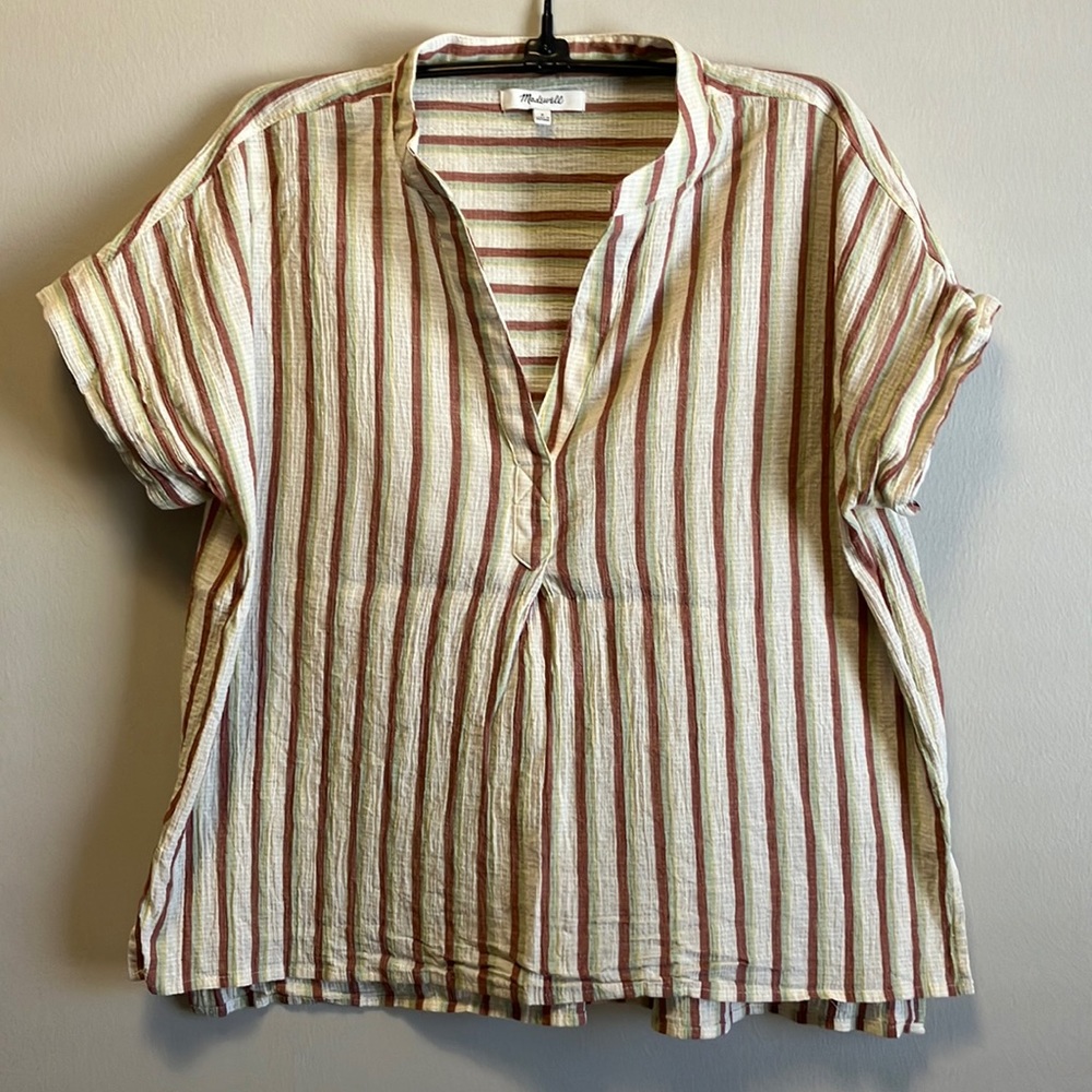 Madewell crinkle cotton lakeline popover shirt.